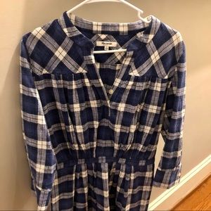 Madewell Blue Plaid Dress